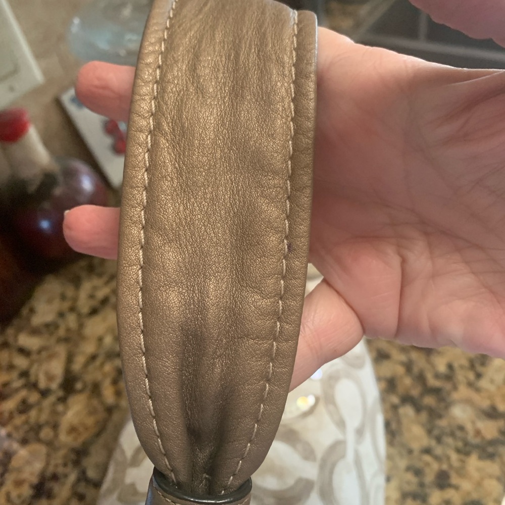 Coach Beige and Cream Double C Patterned Shoulder Bag - Picture 7 of 13